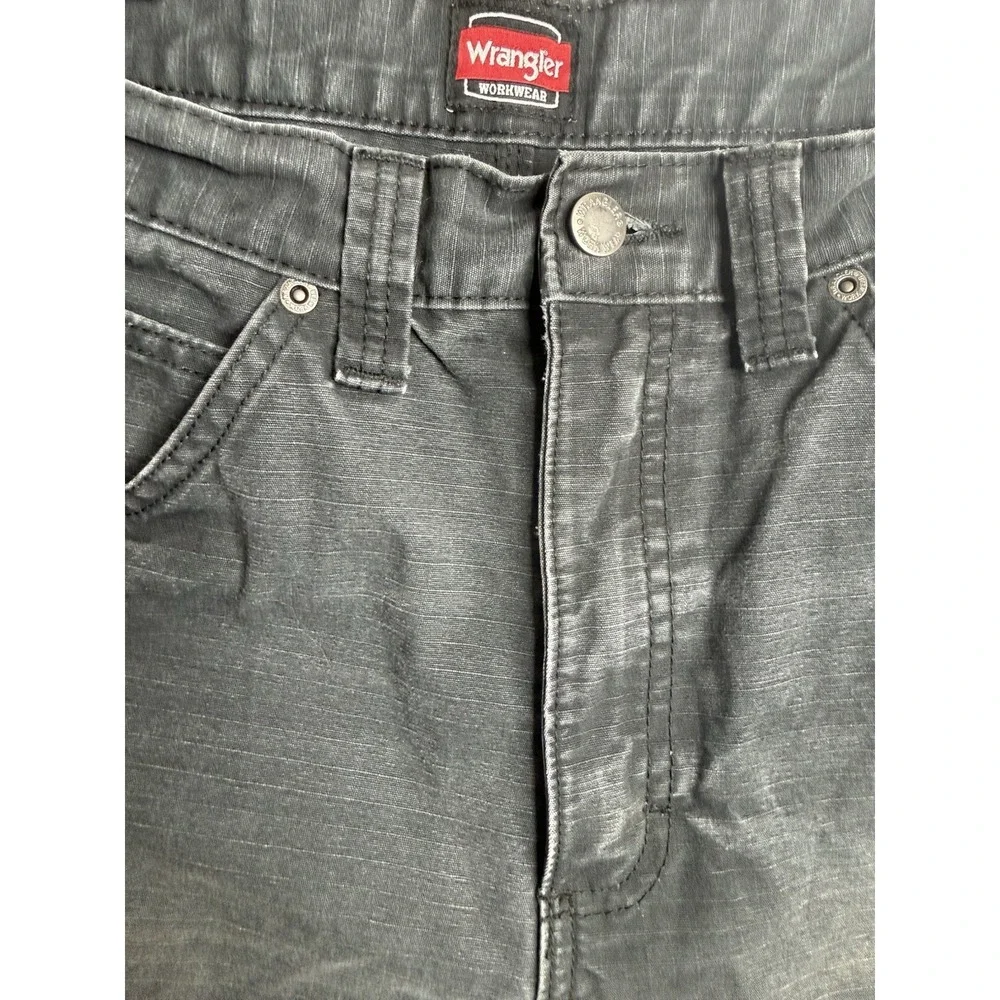 Wrangler Workwear Men's Size 34 Ripstop Carpenter Cargo Work Shorts Gray 23153
